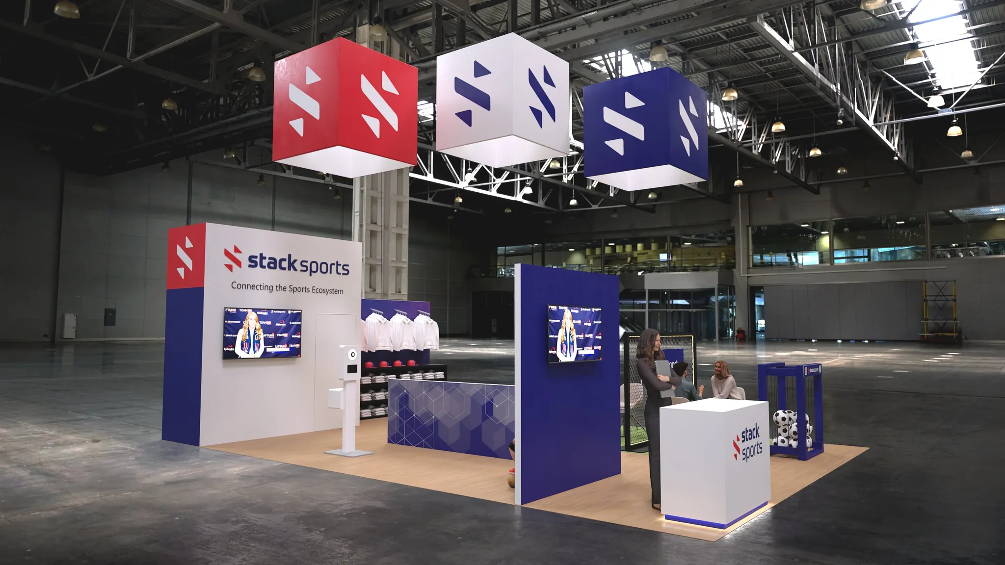 20x20 Island booth design by Reaction Space